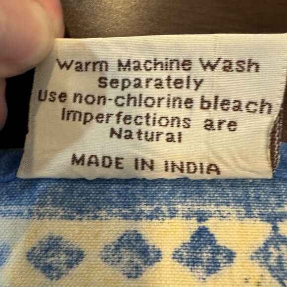 5 Couleur Nature Placemat Bruno Lamy Squash Blossom Yellow Blue Cotton Handmade - Picture 7 of 7